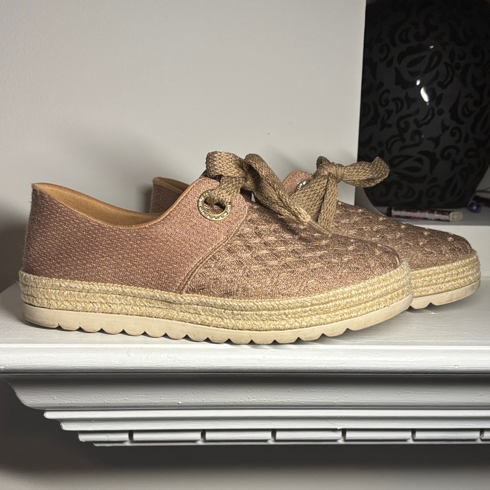 Clee Brown Textured Espadrille Sneakers